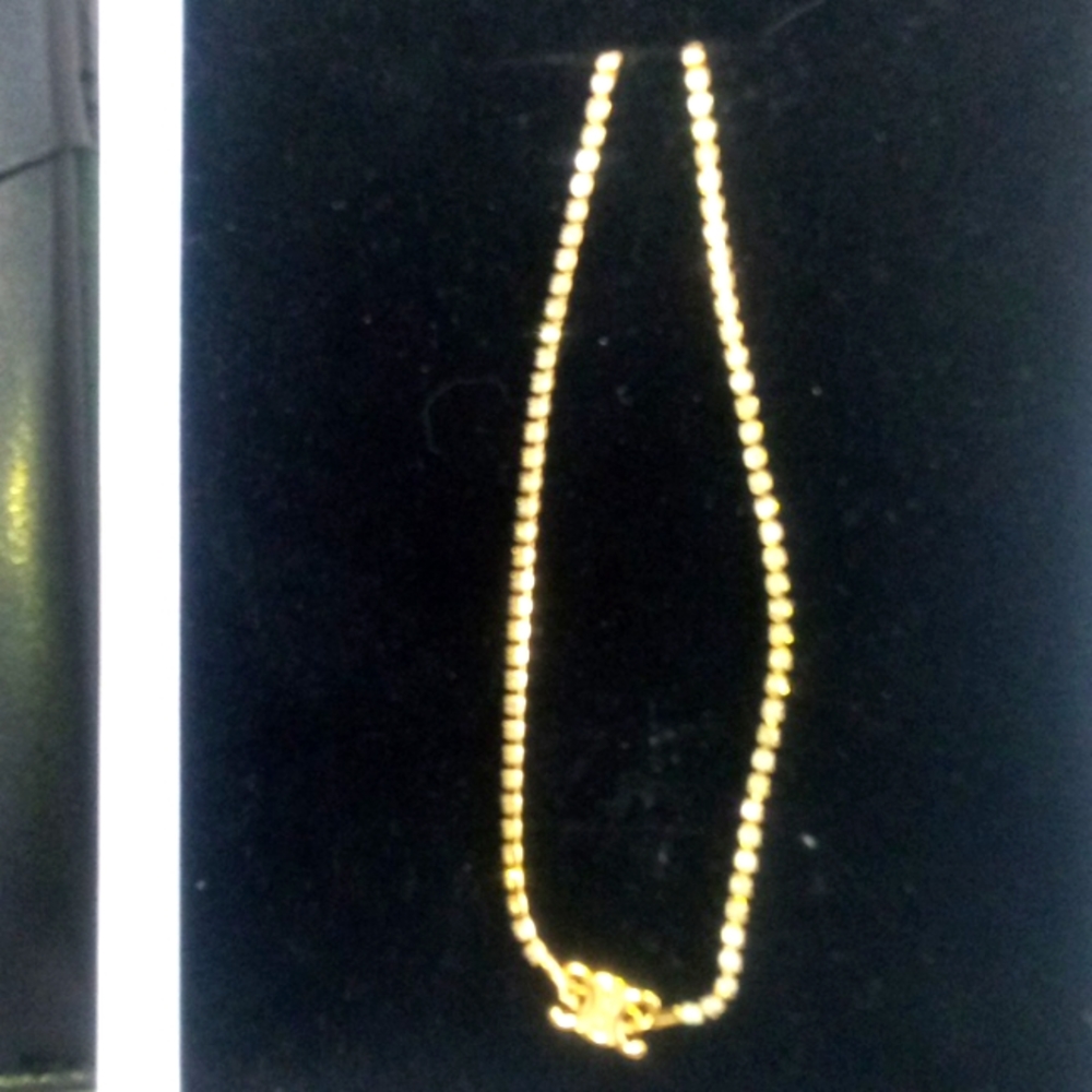 CELINE GOLD SPARKLE NECKLACE BRASS&STRASS - Picture 4 of 7